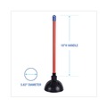 Drain Cleaning | Boardwalk BWK09201EA 18 in. Plastic Handle Toilet Plunger for 5-5/8 in. Bowls - Red/Black image number 3