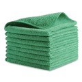 Cleaning Cloths | Rubbermaid Commercial 1820582 16 in. x 16 in. Microfiber Cleaning Cloths - Green (24/Pack) image number 0