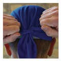 Cooling Gear | Ergodyne 12481 Chill-Its 6615 One Size Fits Most High-Performance Bandana Doo Rag with Terry Cloth Sweatband - Blue image number 2