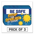 Floor Signs | Tabbies 29536 9 in. x 6 in. "Be Safe, Stop The Spread Of Germs" Wall Signs (3/Pack) image number 1