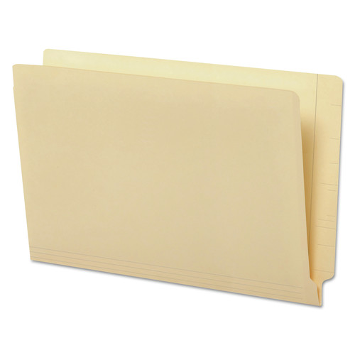 File Folders | Universal UNV13350 0.75 in. Expansion Straight Tabs Legal Size Deluxe Reinforced End Tab Folders - Manila (100/Box) image number 0