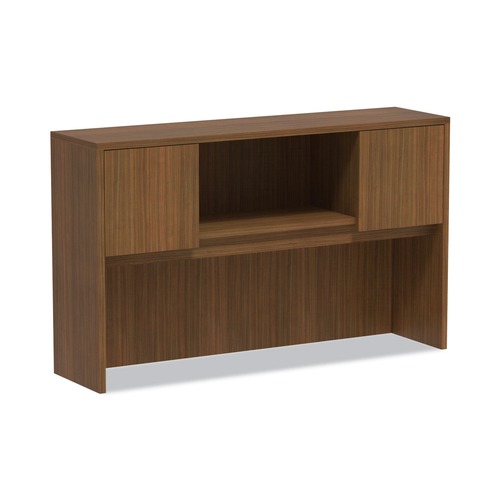  | Alera VA286015WA 58.88 in. x 15 in. x 35.38 in. Valencia Series 4-Compartment Hutch with Doors - Modern Walnut image number 0