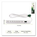 Office Electronics & Batteries | GoGreen Power GG-17636 6 ft. Cord 1,200 Joules 7-Outlet Surge Protector - White image number 1