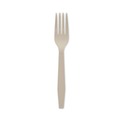 Cutlery | Pactiv Corp. YPSMFTEC 6.88 in. EarthChoice PSM Heavyweight Cutlery Fork - Tan (1000/Carton) image number 0