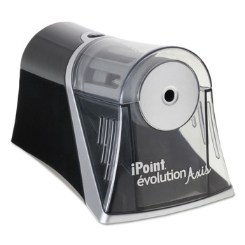 Westcott 4.25 in. x 7 in. x 4.75 in. AC-Powered iPoint Evolution Axis Pencil Sharpener - Black/Silver