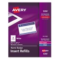 Office Jansan | Avery 05390 2-1/4 in. x 3-1/2 in. Horizontal/Vertical Name Badge Insert Refills - White (50/Box) image number 0