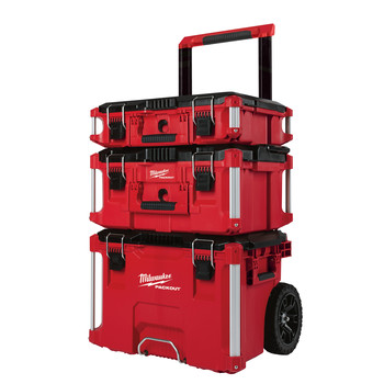 Milwaukee 48228426 & 48228425 & 48228424 PACKOUT 3 Piece Kit Rolling Tool Box, Large Tool Box, and Tool Box Milwaukee 48228426 & 48228425 & 48228424 PACKOUT 3 Piece Kit Rolling Tool Box, Large Tool Box, and Tool Box