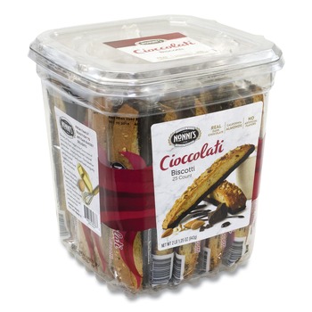 Green Rabbit 23808 0.85 oz. Individually Wrapped Biscotti - Cioccolati Dark Chocolate Almond (25/Carton)