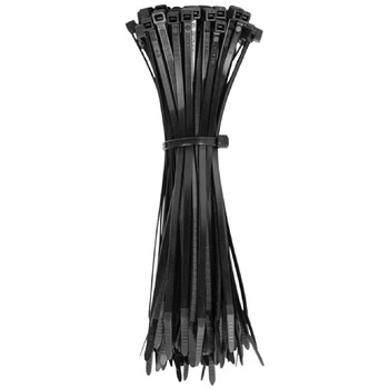 Klein Tools 100-Piece 7.75 in. 50 lbs. Tensile Strength Heavy Duty Nylon Cable Zip Tie Set - Black