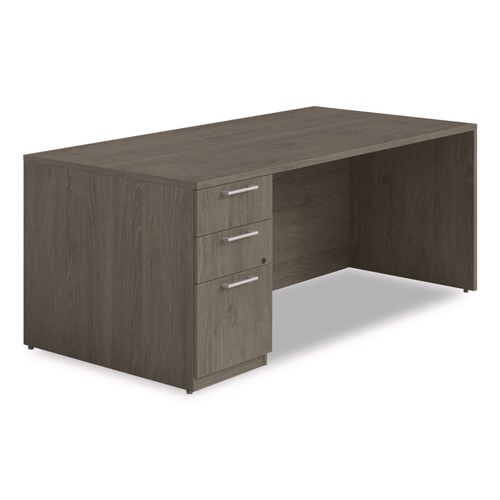 Office Desks & Workstations | Alera AE1NZK-UF3672S TOM 72 in. x 36 in. x 29 in. Seville Series Single Left Pedestal Desk - Walnut image number 0