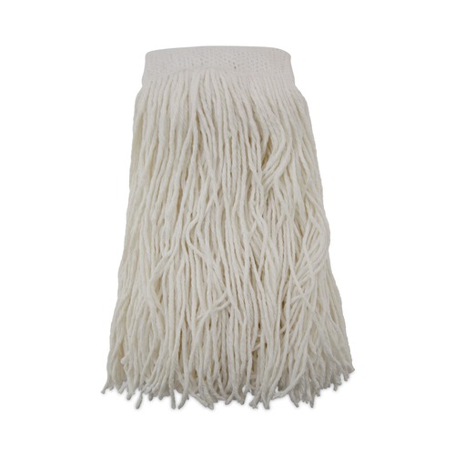 Mops | Boardwalk BWK324R 24 oz. Premium Saddleback Head Rayon Fiber Mop Head - White (12/Carton) image number 0