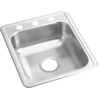 KITCHEN SINKS | Elkay D117213 Dayton Top Mount 17 in. x 21-1/4 in. Single Bowl Bar Sink (Stainless Steel)