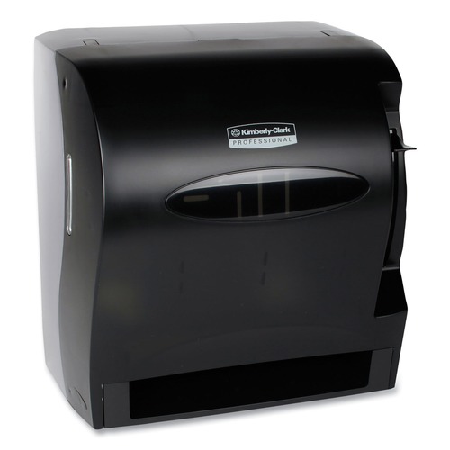 Cleaning & Janitorial Supplies | Kimberly-Clark Professional 09765 Lev-R-Matic 13.3 in. x 9.8 in. x 13.5 in. Roll Towel Dispenser - Smoke (1/Carton) image number 0