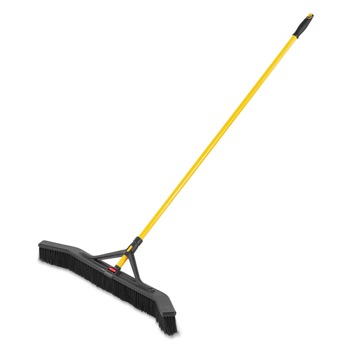 Rubbermaid Commercial 36 in. Polypropylene Bristles Maximizer Push-to-Center Broom - Yellow/Black