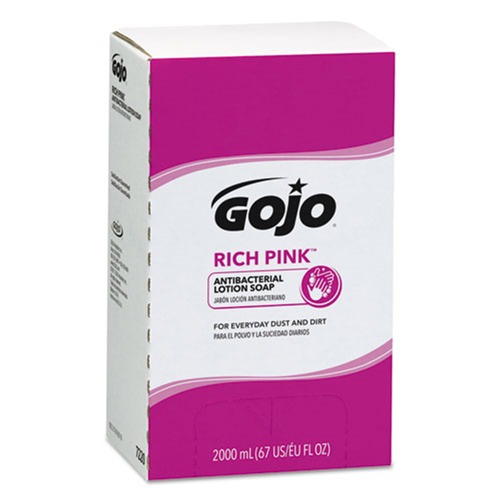 Hand Soaps | GOJO Industries 7220-04 RICH PINK Floral Scent 2000 mL Antibacterial Lotion Soap Refill for PRO TDX Dispenser (4/Carton) image number 0