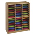  | Safco 7121MO 36 Section 32.25 in. x 13.5 in. x 38 in. Steel/Fiberboard Literature Sorter - Oak image number 2