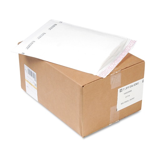 Office Jansan | Sealed Air 37714 10.5 in. x 16 in. #5 Jiffy TuffGard Self-Seal Cushioned Mailer - White (25/Carton) image number 0