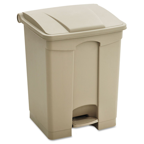 Trash & Waste Bins | Safco 9923TN Large Capacity Plastic Step-On Receptacle, 23gal, Tan image number 0