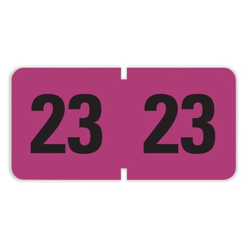 Smead 0.75 in. x 1.5 in. 23 Yearly End Tab File Folder Labels - Purple (1-Roll)