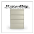 Office Jansan | Alera 25492 36 in. x 18.63 in. x 52.5 in. Legal/Letter-Size 4-Drawer Lateral File - Putty image number 2