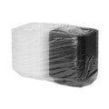 Food Trays, Containers, and Lids | Pactiv Corp. DC858330B000 33 oz. 8-1/2 in. x 8-1/5 in. x 3 in. 3-Compartment EarthChoice Vented Dual Color Microwavable Hinged Lid Container - Black/Clear (150/Carton) image number 2