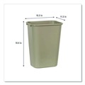 Trash & Waste Bins | Rubbermaid Commercial FG295700BEIG 10.25-Gallon Rectangular Deskside Wastebasket - Beige image number 3