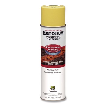Rust-Oleum Industrial Choice 17 oz M1400 System Water-Based Construction Marking Paint - Flat High-Visibility Yellow (12/Carton)