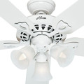 Ceiling Fans | Hunter 53114 52 in. Sontera White Ceiling Fan with Light and Handheld Remote image number 1