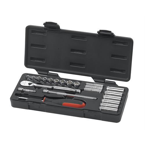 Socket Sets | GearWrench 80327 22-Piece 6 and 12-Point Metric 1/4 in. Drive Socket Set image number 0