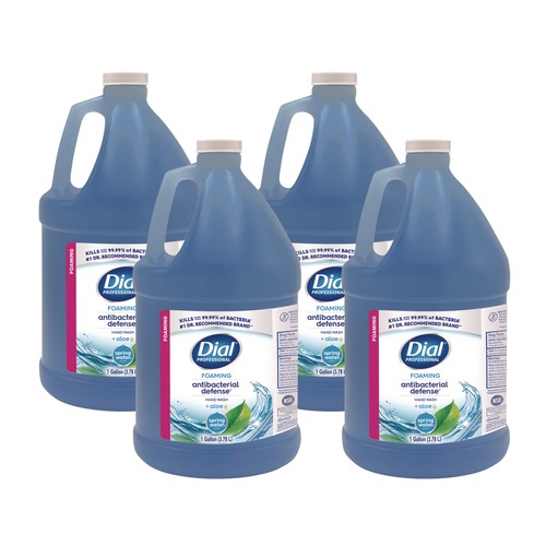 Hand Soaps | Dial Professional 17000 35458 1 Gallon Antibacterial Foaming Hand Wash Refill - Spring Water Scent (4/Carton) image number 0