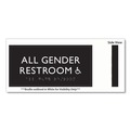 Floor Signs | Headline Sign 69921 4 in. x 8 in. All Gender Restroom Accessible Plastic ADA Sign - Clear/White image number 2