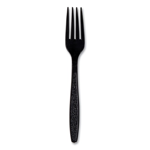 Cutlery | SOLO GDR5FK-0004 Guildware Cutlery Extra Heavyweight Plastic Forks - Black (1000/Carton) image number 0