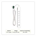 Office Electronics & Batteries | GoGreen Power GG-1662USBC 6 ft. Cord 450 Joules 6 AC Outlets/3 USB Ports Surge Protector with USB - White image number 1