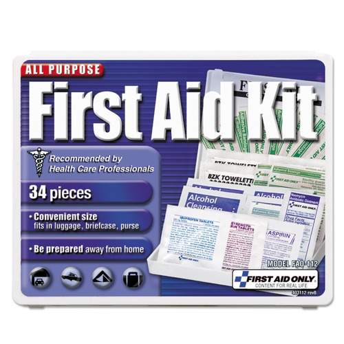 First Aid | First Aid Only FAO-112 3.74 x 4.75 All-Purpose First Aid Kit (34/Kit) image number 0