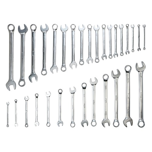 Hand Tool Sets | Wiha Tools 30492 (31-Piece) SAE and Metric Combination Wrench Tray Set image number 0