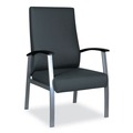 Alera ALEML2419 Silver Base Metalounge Series High-Back Guest Chair - Black image number 1