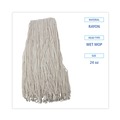 Just Launched | Boardwalk BWK224RCT 24 oz. Rayon Premium Cut-End Wet Mop Heads - White (12/Carton) image number 4