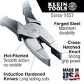 Pliers | Klein Tools D213-9NETT 9 in. High Leverage Side Cutters with Tether Ring and New England Nose image number 1