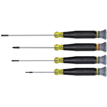 Klein Tools 85613 4-Piece Electronics Slotted and Phillips Screwdriver Set