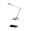  | Alera ALELED900S 11 in. W x 6.25 in. D x 26 in. H Adjustable Brushed Nickel LED Task Lamp with USB Port image number 0