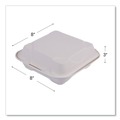 Labor Day Sale! Save $30 off $199! | Eco-Products EP-HC81 Vanguard 8 in. x 8 in. x 3 in. Compostable Sugarcane Clamshells - White (200/Carton) image number 2