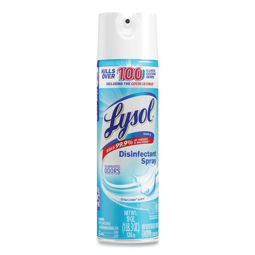 Cleaning & Janitorial Supplies | LYSOL Brand 19200-79329 19 oz Aerosol Disinfectant Spray - Crisp Linen Scent image number 0