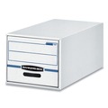  | Bankers Box 00722 16.75 in. x 19.5 in. x 11.5 in. STOR/DRAWER Basic Space-Savings Storage Drawers for Legal Files - White/Blue (6/Carton) image number 0