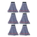 Mops | Rubbermaid Commercial FGA25206BL00 Web Foot Shrinkless Cotton/Synthetic Medium Wet Mop Head (6/Carton) image number 0