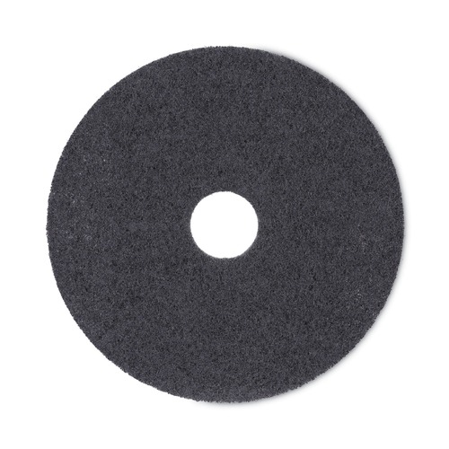 Cleaning & Janitorial Accessories | Boardwalk BWK4017HIP High Performance 17 in. Stripping Floor Pads - Grayish Black (5/Carton) image number 0