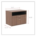 Office Filing Cabinets & Shelves | Alera ALELS583020WA Open Office Series 29.5 in. x 19.13 in. x 22.88 in. 2-Drawer Low File Cabinet Credenza - Walnut image number 2