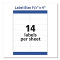 Office Jansan | Avery 05262 1.33 in. x 4 in. Easy Peel Address Labels with Sure Feed Technology for Laser Printers - White (14/Sheet, 25 Sheets/Pack) image number 1