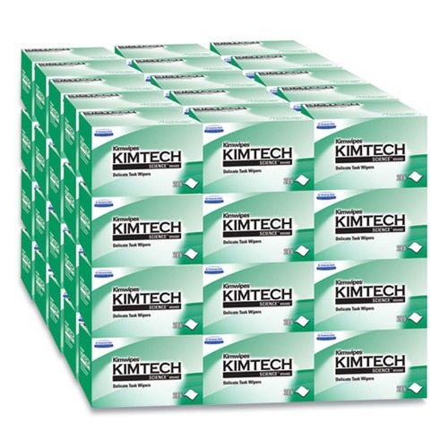 Cleaning & Janitorial Supplies | Kimtech KCC 34155 1-Ply 4.4 in. x 8.4 in. Kimwipes Delicate Task Wipers - Unscented, White (16800/Carton) image number 0
