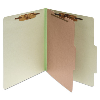 ACCO 2 in. Expansion Pressboard Letter Size 4-Fastener Classification Folders - Leaf Green Exterior (10/Box)