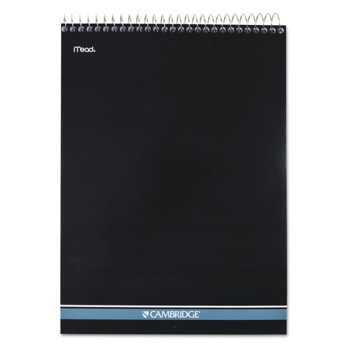 Office Jansan | Cambridge 59882 8.5 x 11.5 Sheets (70) Stiff-Back Wire Bound Medium/College Rule Notepad - Navy Cover/White Sheets image number 0